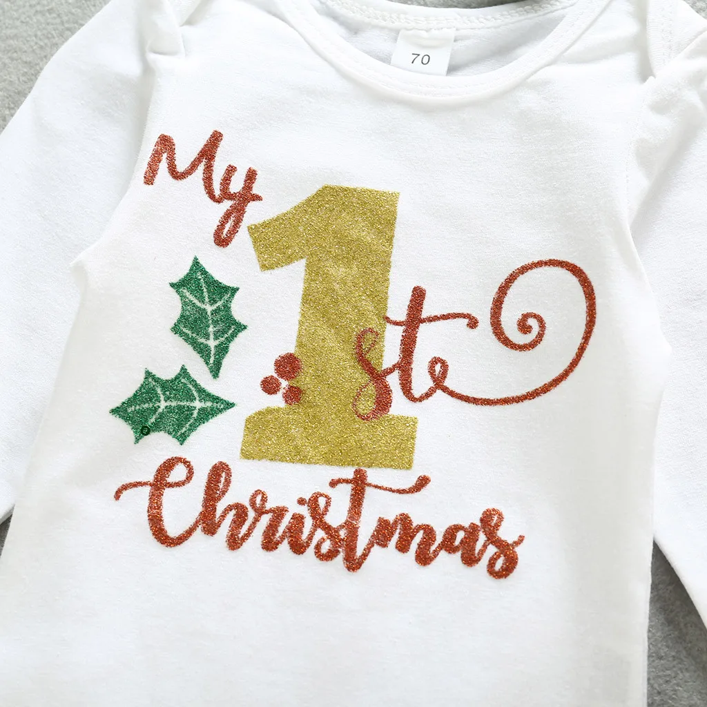 4 шт. рождественские комплекты для малышей зимний комбинезон маленьких девочек