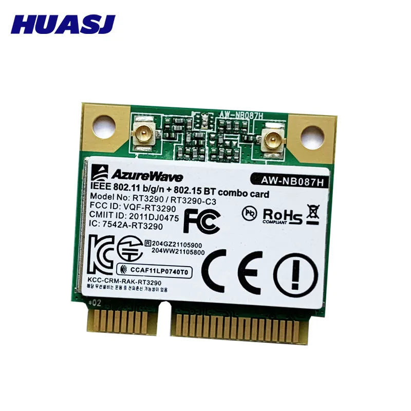 Huasj AzureWave AW-NB087H-LE RT3290LE RT3290 150 Мбит/с 802.11b / n media mini PCIe pci-express BT3.0 Wlan Беспроводная карта