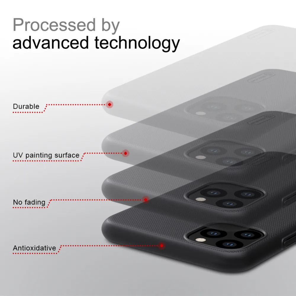 Для iPhone 11 чехол iPhone 11 Pro Max чехол с матовой поверхностью NILLKIN жесткая задняя крышка из ПК чехол для iPhone X/Xs/xr/Xs Max/7/8 plus чехол