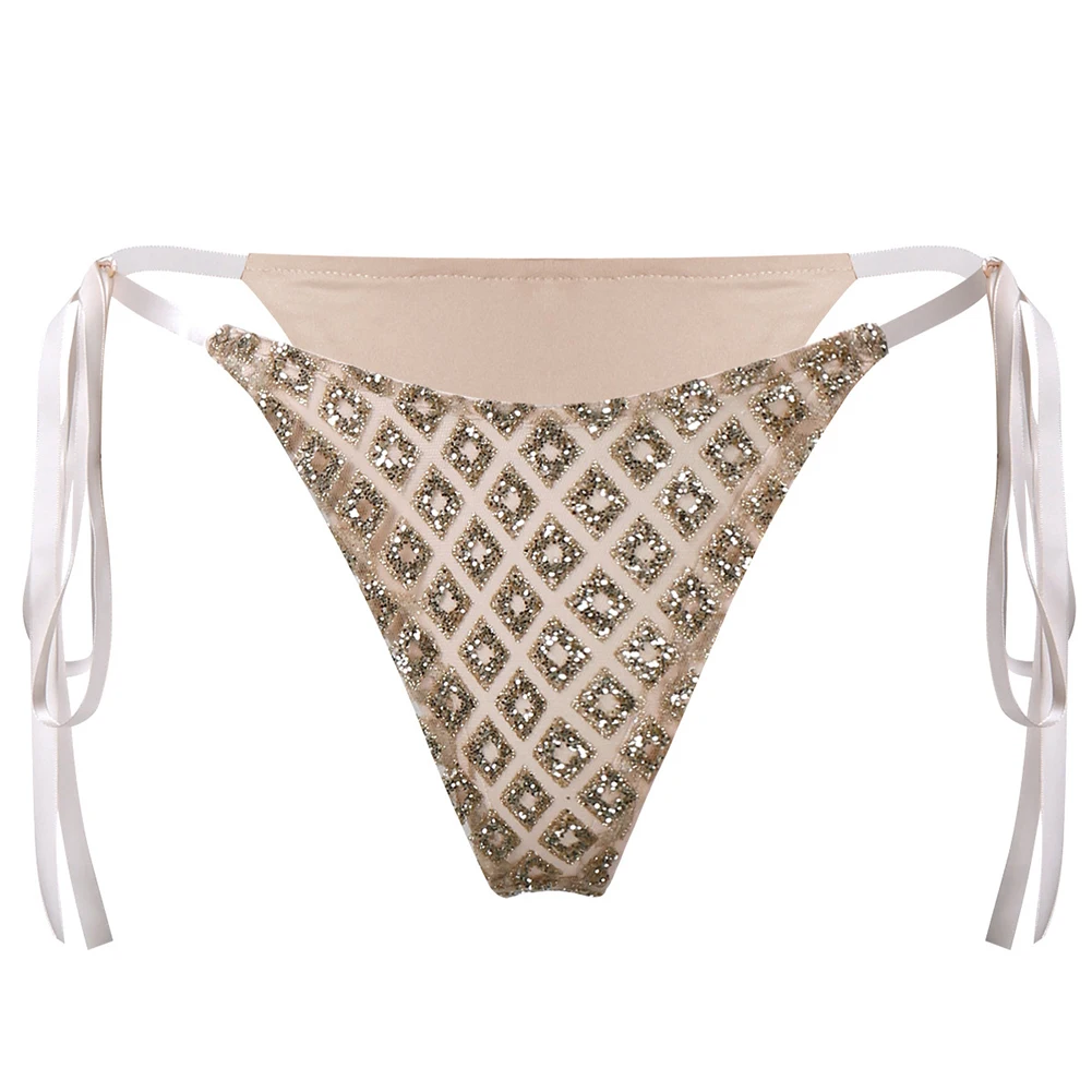 Женские трусики сексуальные блестящие блестки нижнее белье трусы бикини для