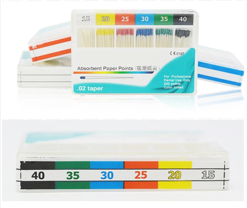 10 коробок/2000 шт. Стоматологический материал абсорбирующие бумажные точки