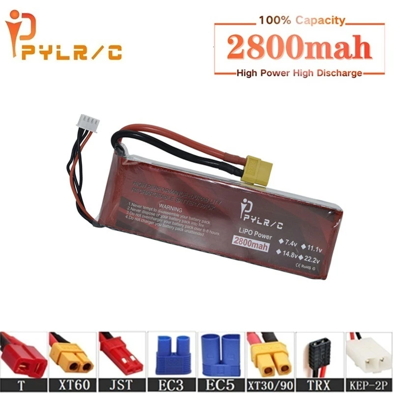 Высокая скорость 11 1 v 2800mAh литий полимерный Батарея для радиоуправляемого