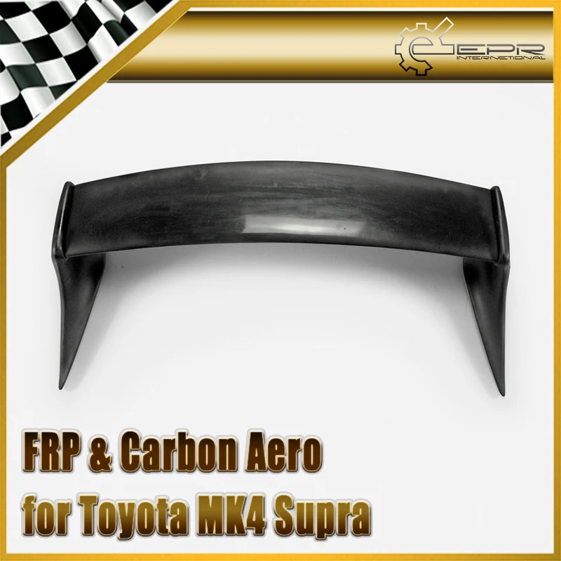 

Bodykits For Toyota MK4 Supra TRD Style FRP unpainted Fiber Glass Rear Spoiler With Carbon Fiber End Cap Fiberglass Trunk WIng