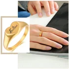 Шикарные кольца с гравировкой для женщин, кольца с золотым тоном из нержавеющей стали в форме сердца, ювелирные изделия на палец, подарки для нее на заказ