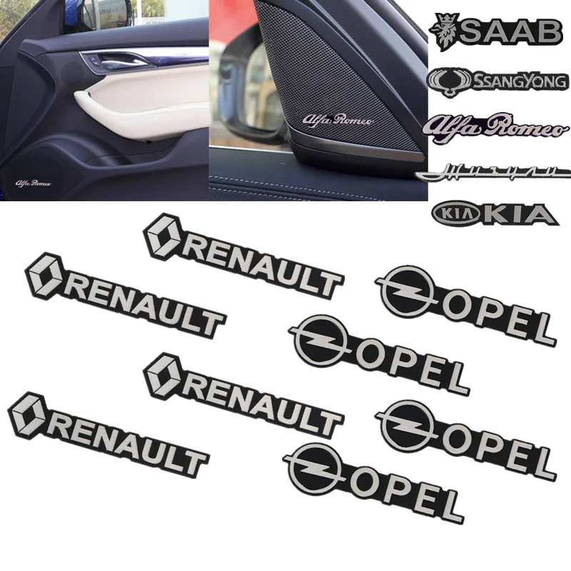 4 шт. алюминиевые 3D наклейки на динамик для Hyundai Santa Fe Sonata Solaris Azera Creta I30 Ix25