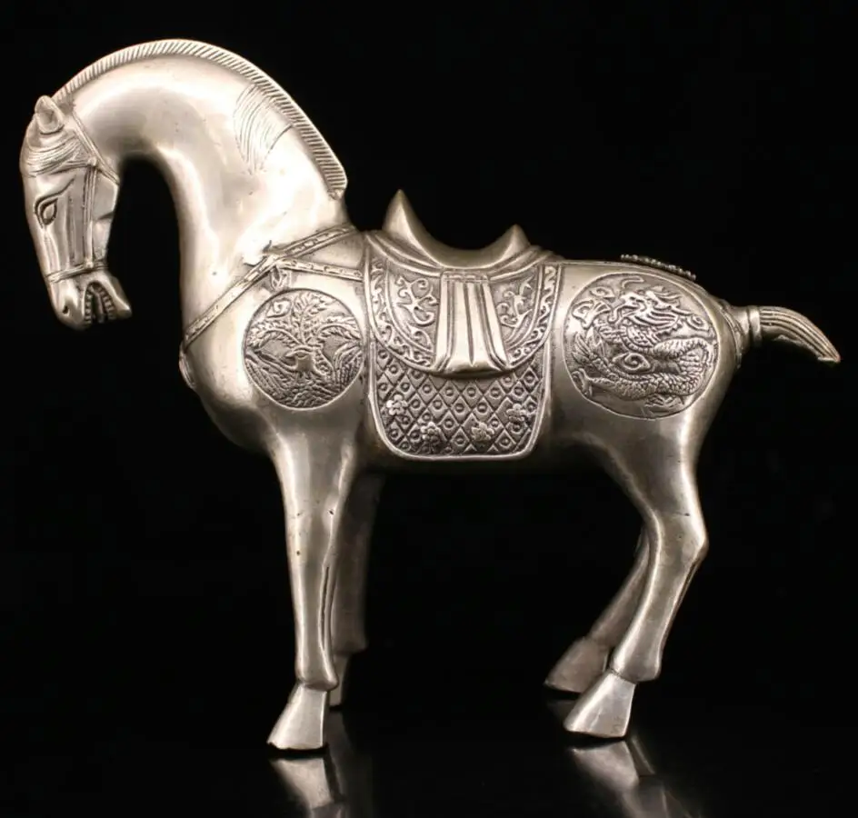 

Archaize белая Медная Инкрустация драгоценный камень дракон феникс лошадь ремесла статуя