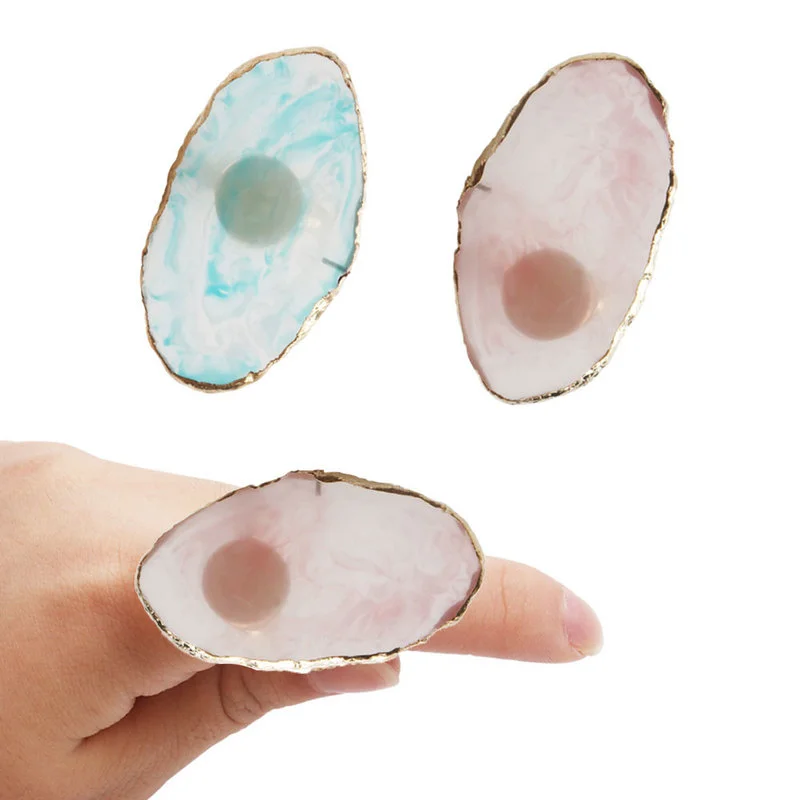 

1 Pcs Resin Stone Color nail art Ring Palette Finger Ring Plate Acrylic UV Gel Polish Cream Foundation Mixing Nail Art Equipment