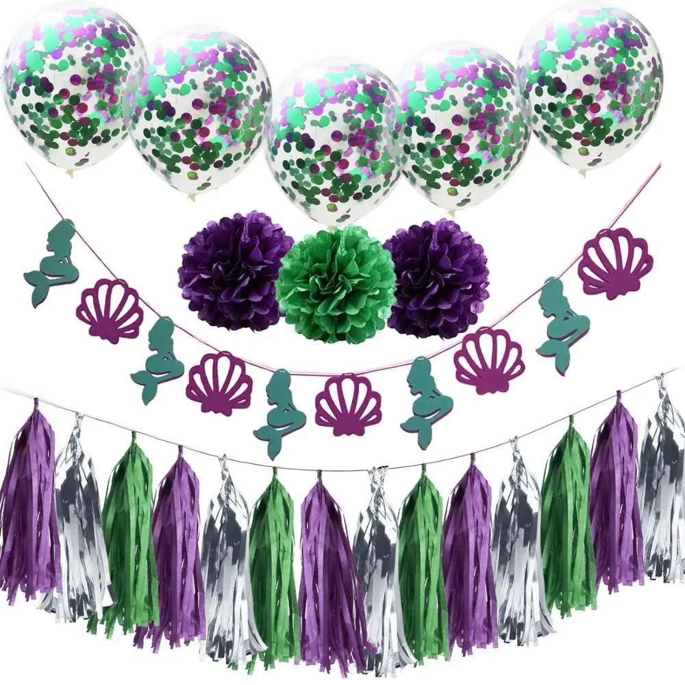 

Женский нетканый Костюм Русалки с цветочной кисточкой, бумажный цветочный шар, аксессуары для вечеринки в честь Дня Рождения
