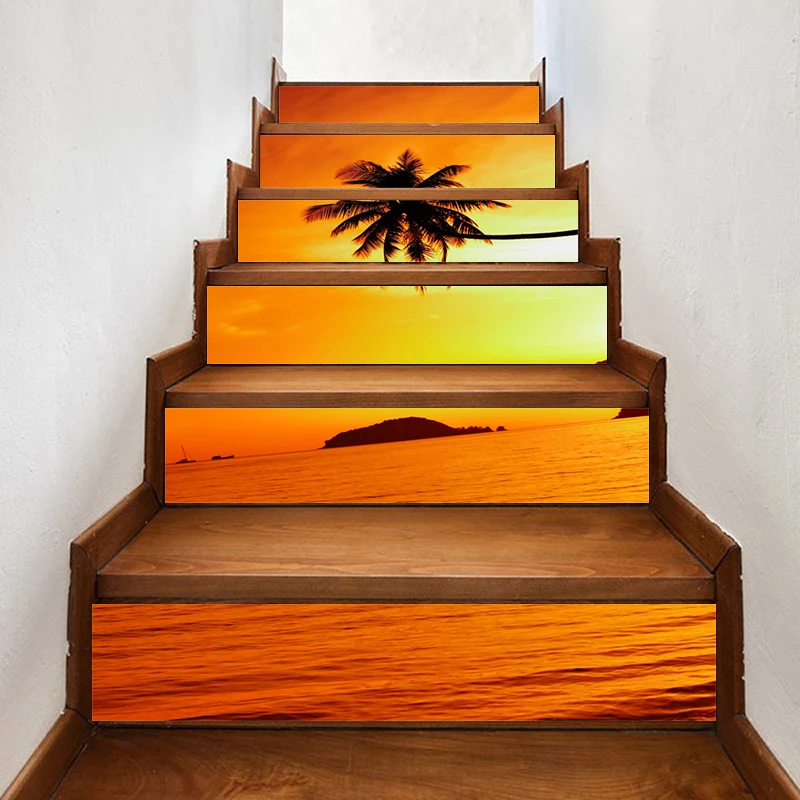 

Самоклеящаяся наклейка с красивым изображением дерева из ПВХ, водонепроницаемое искусство, домашний декор, костюм для стальной лестницы, б...