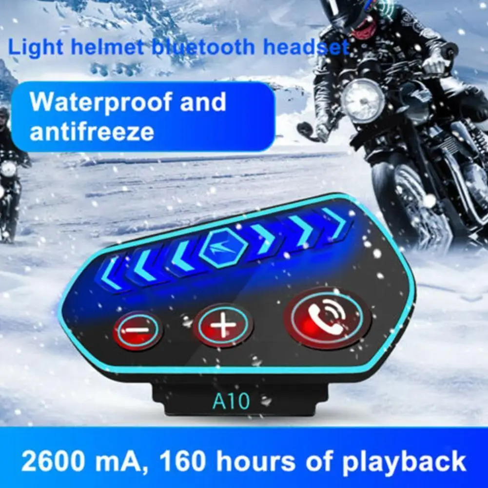 

A10 5.0 Helmet Headset Moto With Micro IP67 Waterproof LED Motorcycle Cycling Wireless Headphone for Calling Music O7W3
