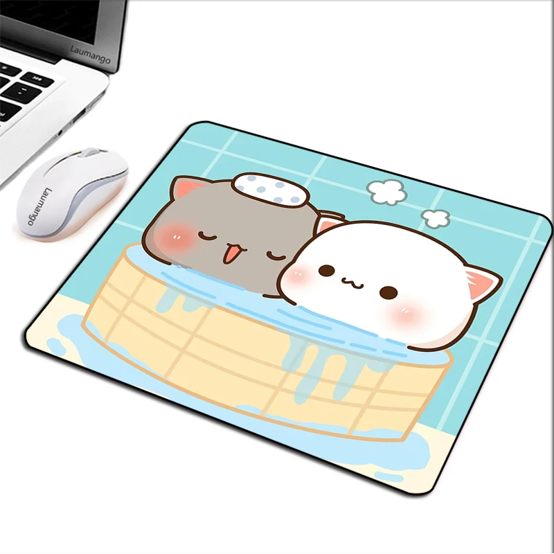 Коврик для клавиатуры маленький коврик мыши милый персиковый с котом мочи