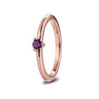 Кольцо обручальное женское из серебра 100% пробы, с фиолетовым камнем, 925