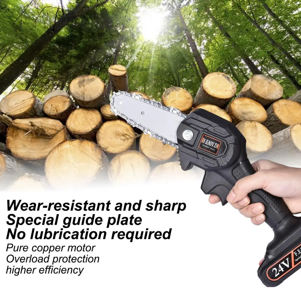 

Мини Электрическая цепная пила Комплект Портативный беспроводной ручной обрезная пила литий Батарея для резки деревянного дома и сада рег...
