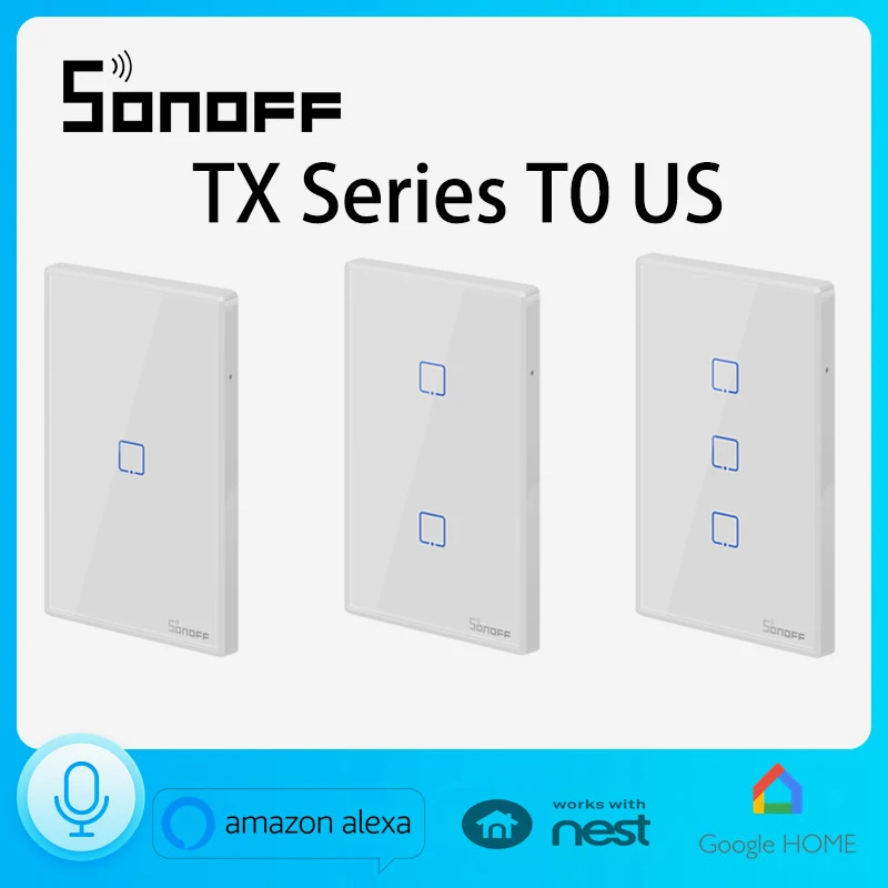 Настенный светильник ель Sonoff T0 US 123C с поддержкой Wi Fi совместим Alexa и Google Home|touch