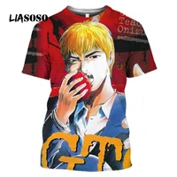 liasoso summer fashion mens short sleeved o neck 3d print funny anime great teacher onizuka unisex harajuku streetwear t shirt