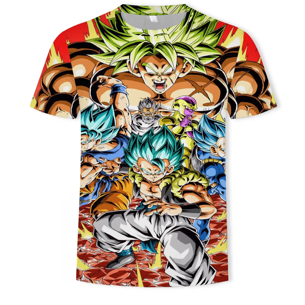 New Arrival 2021 Summer spring and summer new 3D printing funny anime dragon ball T-shirt fashion casual round neck short sleeve