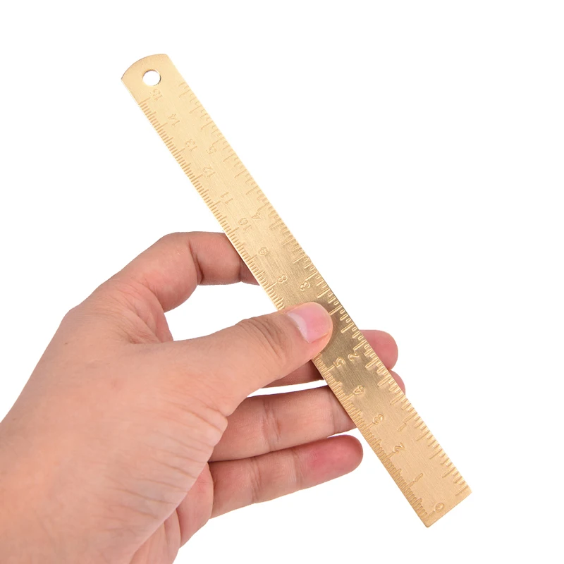 

New Brass scale ruler copper ruler EDC tool portable retro thickened bookmark 15cm ruler laser engraving