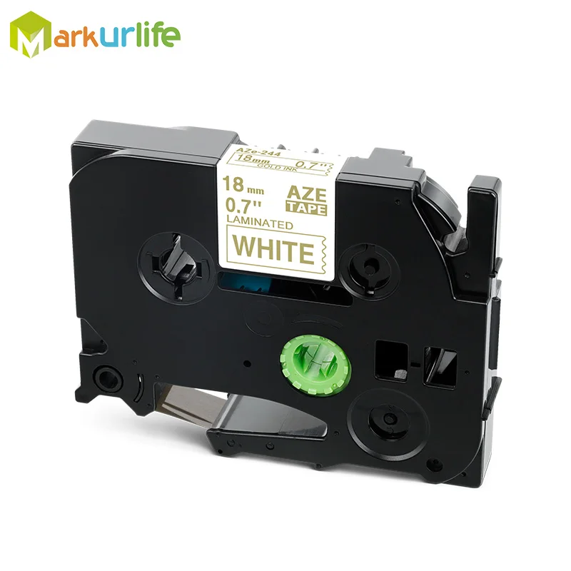 Gold on White Многоцветный совместимый Ламинированный tze 241 tze241 18 мм черный на белой ленте TZe-241 tz-241 для принтера brother p-touch TZE-141 - Цвет: Gold on White