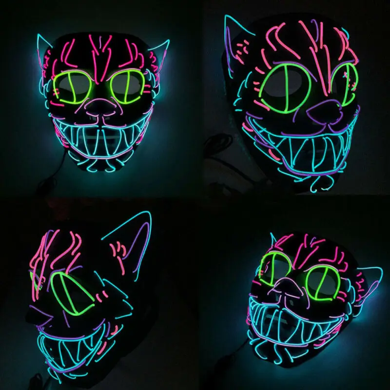 Светодиодный светильник для Хэллоуина маска страшная смайлическая огранка