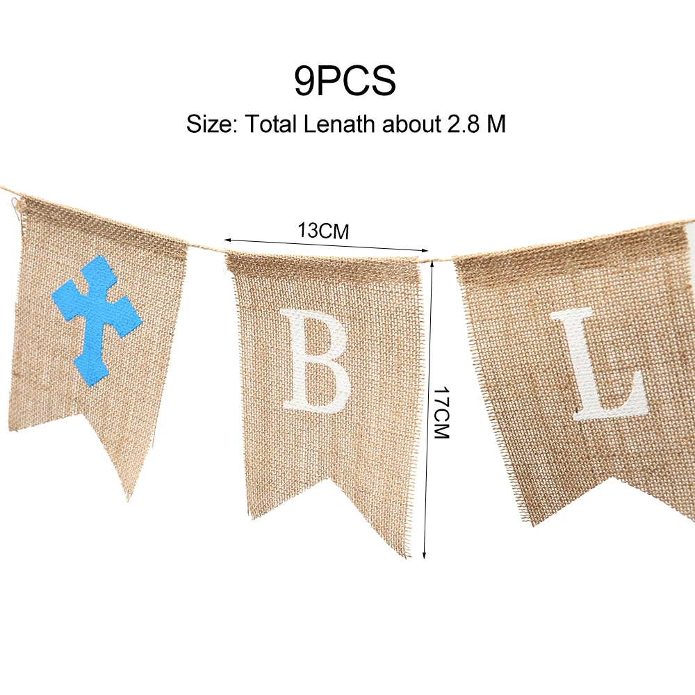 BOD BLESS буквы мешковины раздвоенный хвост баннеры гирлянды флаги для детского душа