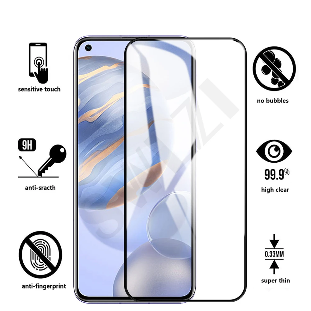 

for Honor v40 5G view 40 30 pro plus 30i 30S 20 20i 20S note 10 lite 10i tempered glass protective phone screen protector film