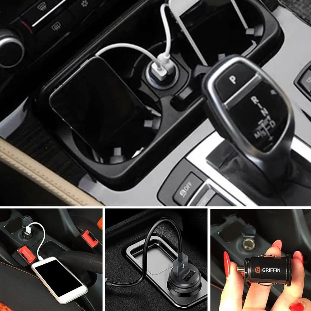 

1Pcs New Car Charger Mini Dual USB 12v Lighter Socket fast Adapter Car USB charging styling Car accessories Dual A4F9