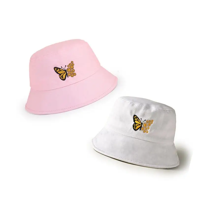 

LDSLYJR 2021 flower butterfly Bucket Hat Fisherman Hat outdoor travel hat Sun Cap Hats for child boy and girl 107