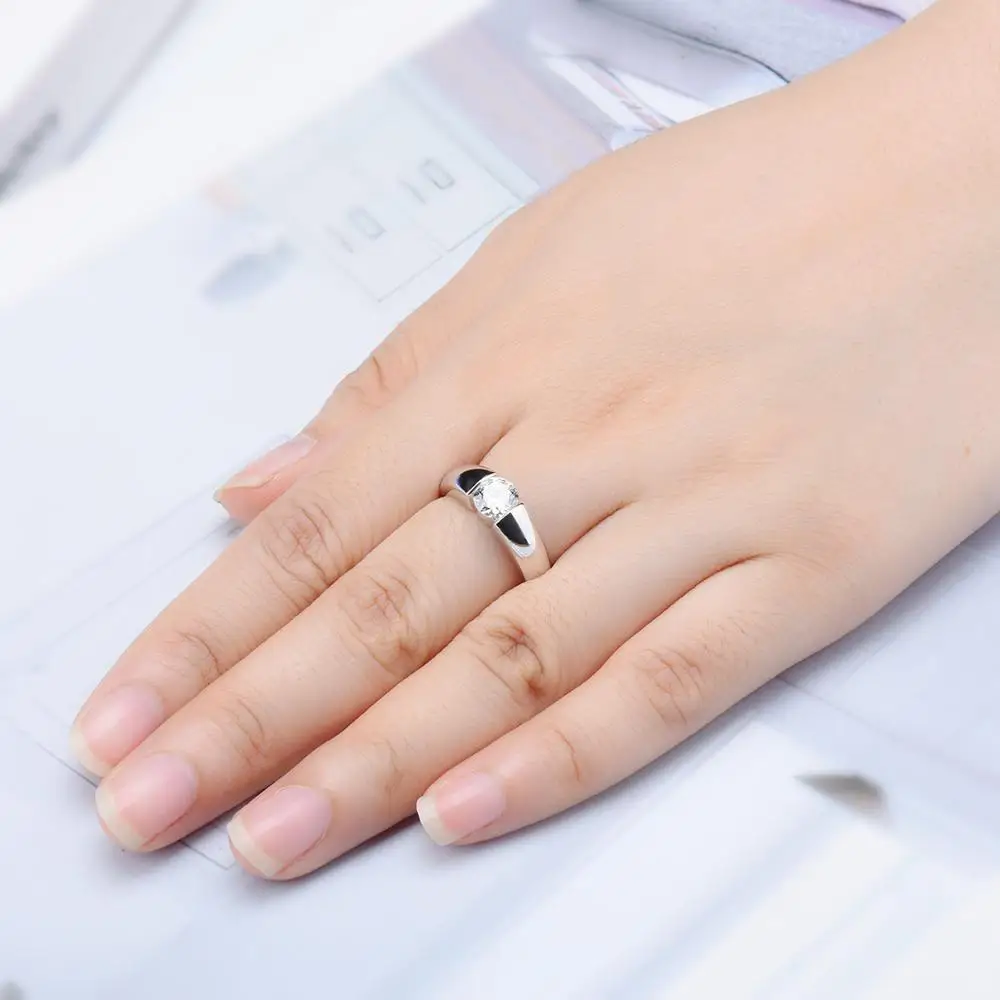 Hutang изящное кольцо из стерлингового серебра 925 пробы 1.0ct aaaaa кубический цирконий CZ