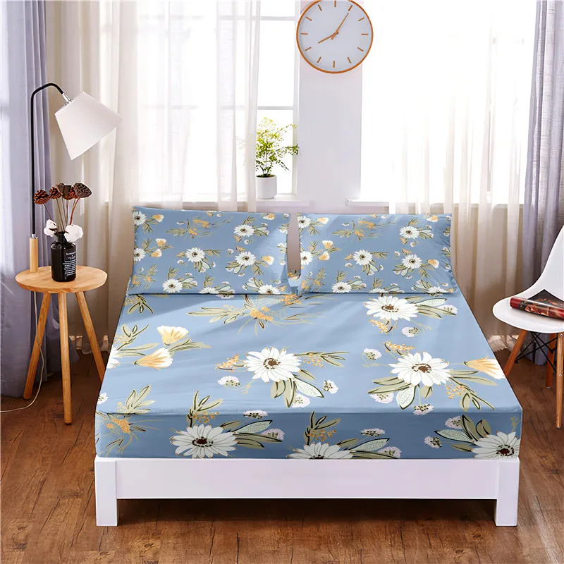

Little Daisy 3pc Polyester Solid Fitted Sheet Mattress Cover Four Corners With Elastic Band Bed Sheet(2 pillowcases)