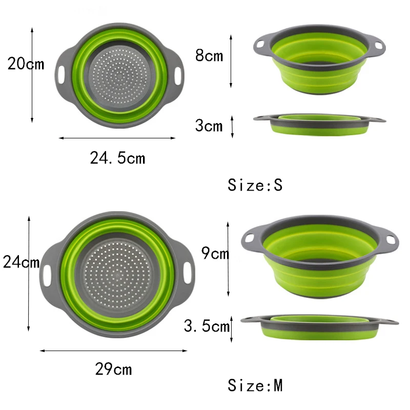 Складные силиконовые дуршлаги корзина для мытья фруктов и овощей складной