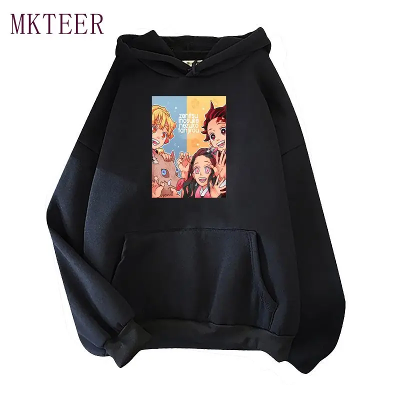 

Demon Slayer Kimetsu No Yaiba Men Hip Hop Anime Hoodie Sweatshirt Printed Harajuku Hooded Pullover Streetwear 2021 Autumn Winter