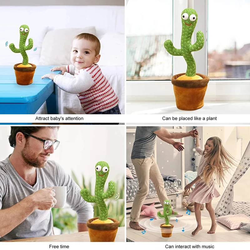 

Cactus Plush Toy Electric Singing Dancing And Twisting Cactus Luminous Recording Learning To Speak Twisting Plush Toy Home Decor