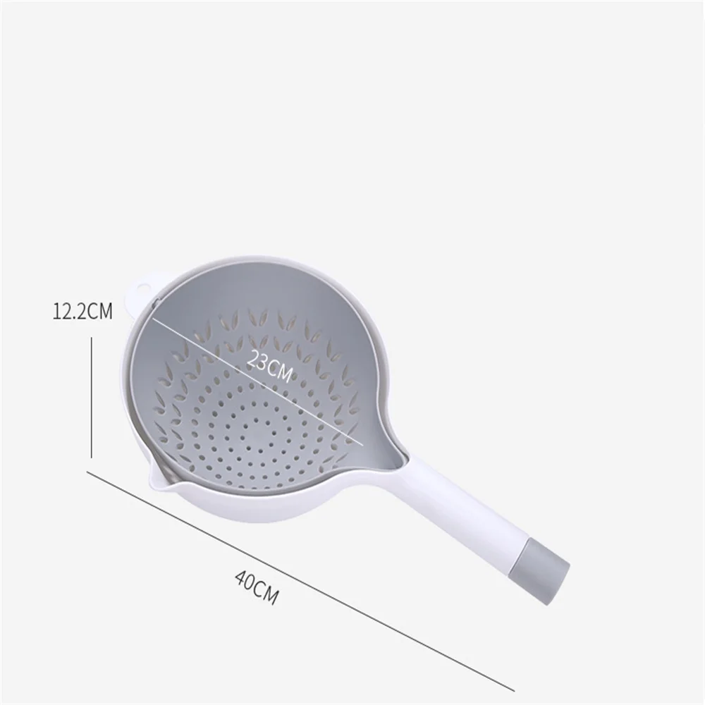 

Kitchen Silicone Double Drain Basket Vegetable Washing Storage Basket Strainers Bowls Drainer Fruits Cleaning Tools Random Color