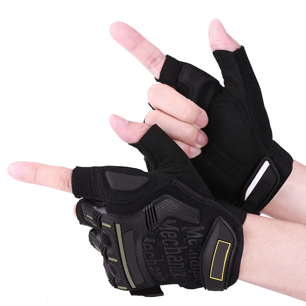

1 Pair Motorcycle Motocross Cycling Racing Riding Half Finger Protective Gloves