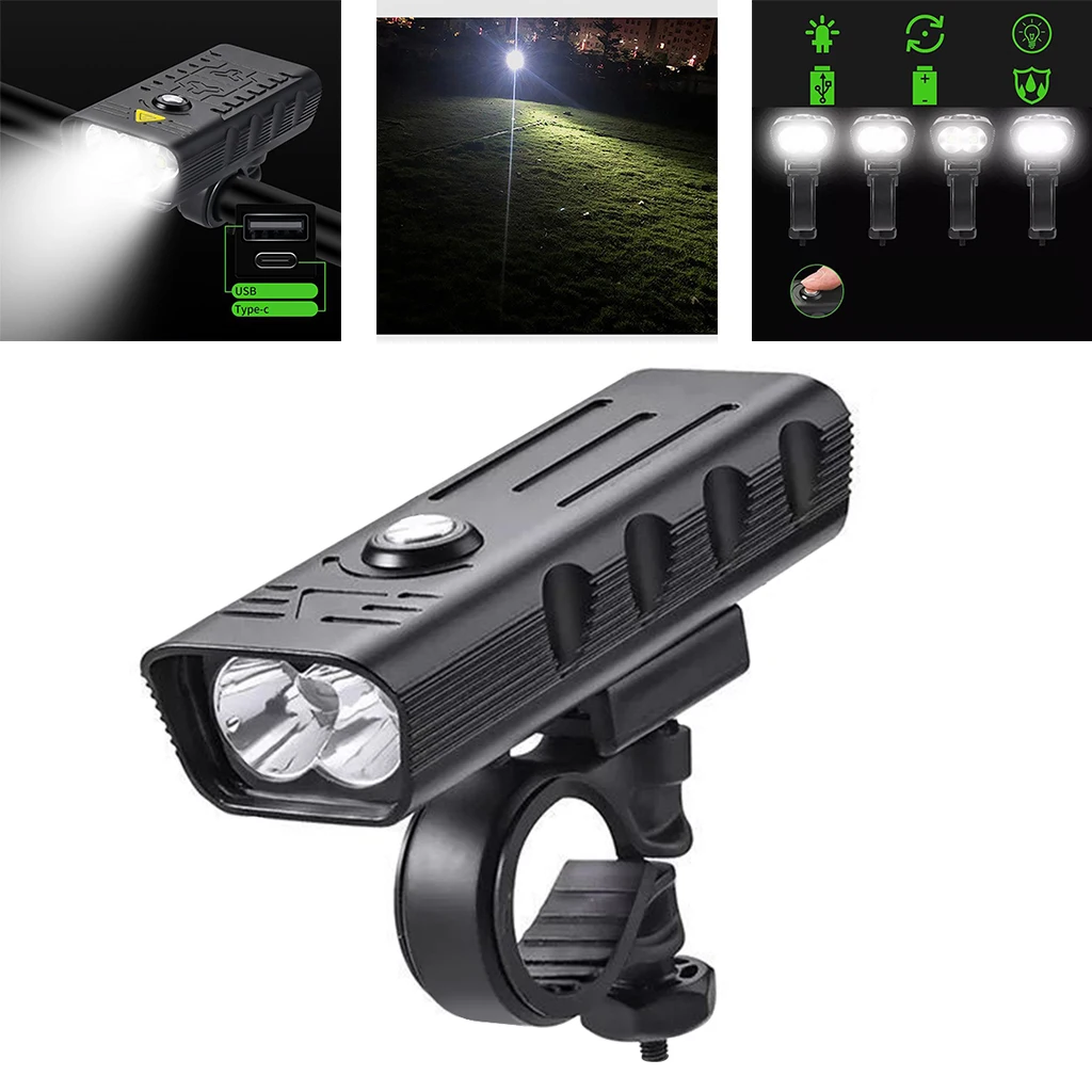 

Bike Front Light Bicycle Headlight 4-Mode USB Handlebar Lamp Flashlight