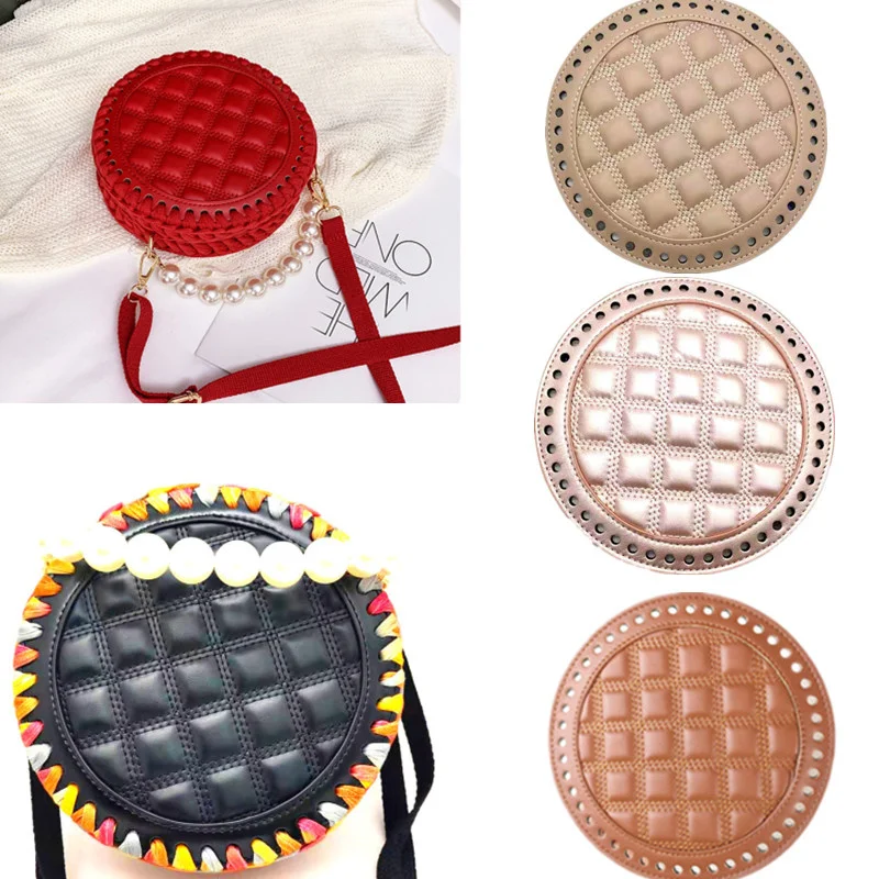 

Round Shap Bag Bottom DIY Handmade Bag Accessory For Knitting Handbag Women Shoulder Crossbody Crochet Bag Shaper Pad PU Base