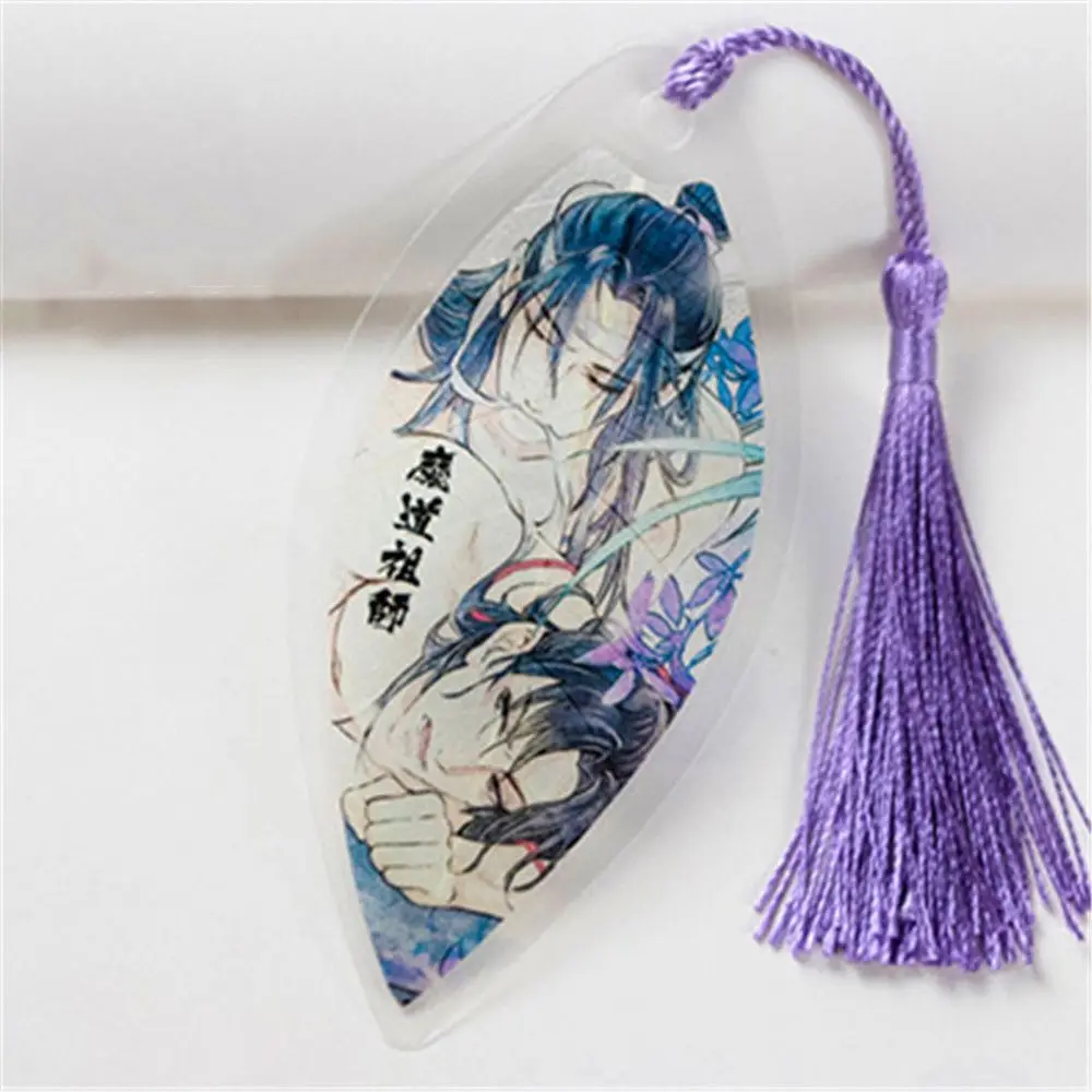 Закладки Mo Dao Zu Shi в форме листьев цветные Подвески с кисточками канцелярские