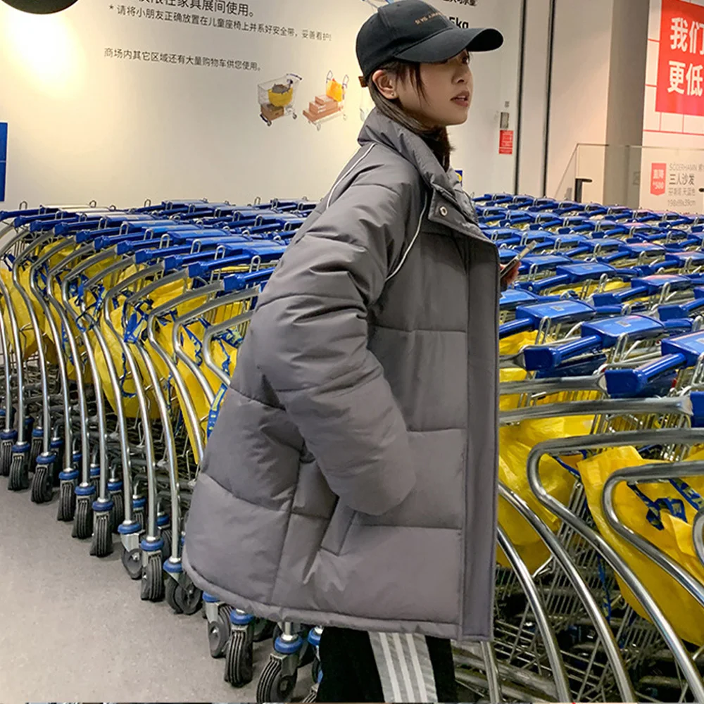 Winter Warm and Thick Pie-style Jacket Pure Cotton Korean Fashion Down Jacket Loose Casual 2021 Autumn Elegant Down Jacket Coat