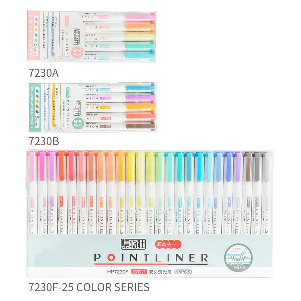 

25 Colors Multifunctional Highlighter Art Supplies Comic Pen Professional Plastic Colour Pencil Stationery Drawing