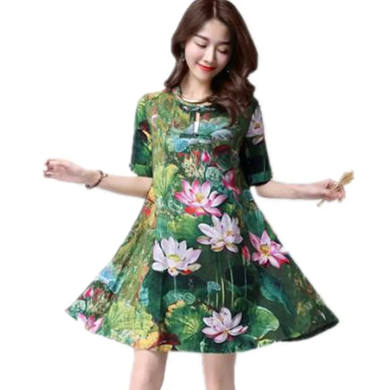 2020 женское платье большого размера хлопковое элегантное приталенное ретро с