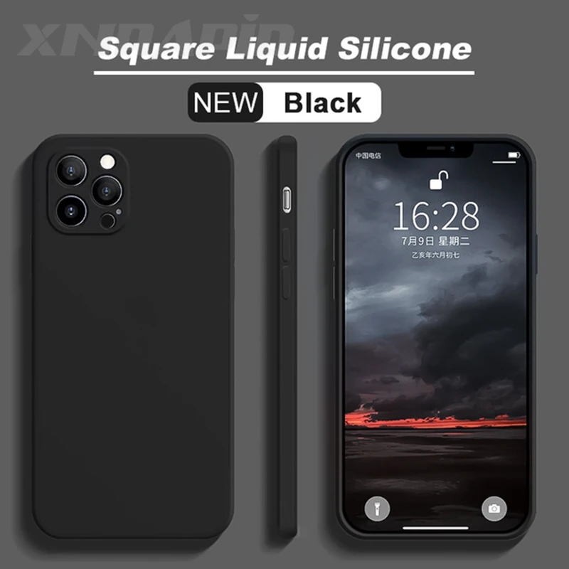 

Case For Apple iPhone 13 Pro Max Funda Official Square Liquid Silicone Cover Coque For iPhone11 12 11 X XS XR 6 6s 7 8 Plus Case