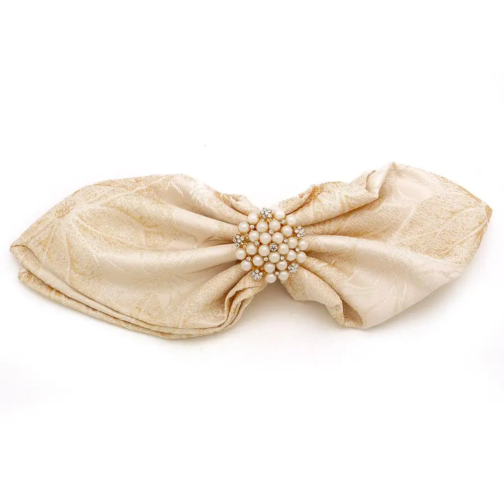 New Reusable Napkin Ring Metal Buckle Holder Alloy Pearl For Wedding Hotel Dinning Table Decoration | Дом и сад