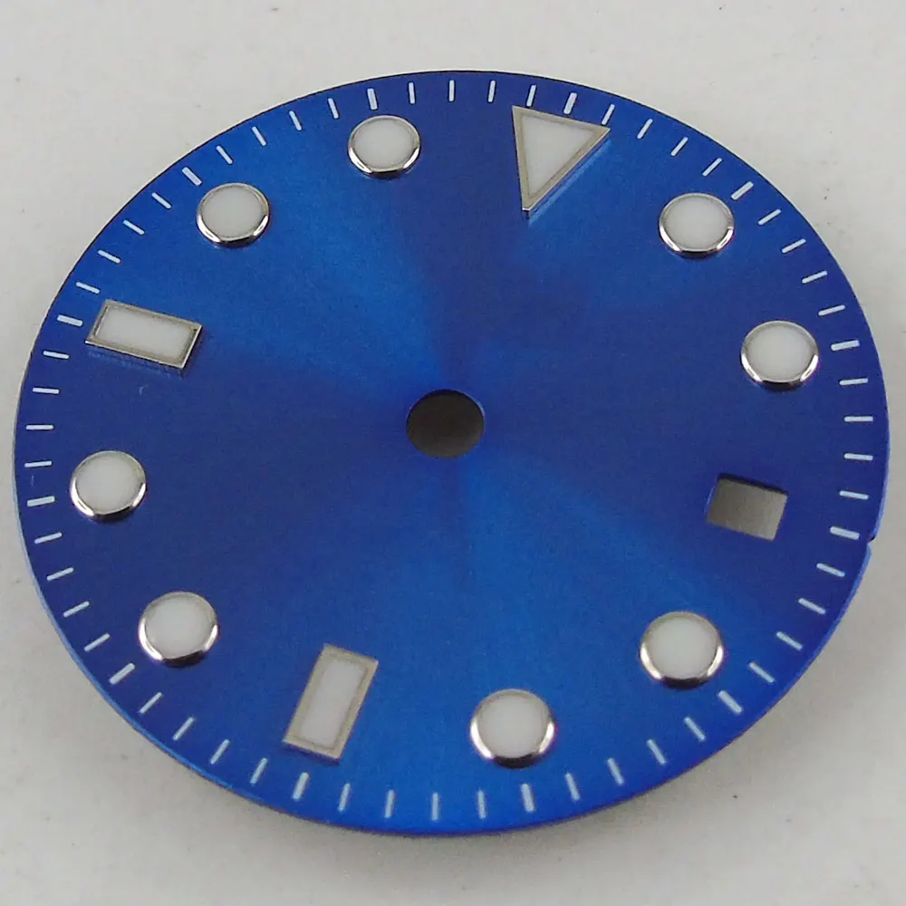 Blue Dial 28,5 мм Чистый стерильный серый синий циферблат Калибр eta 2824 2836 mingzhu 2813 мужские часы - Цвет: Blue Dial