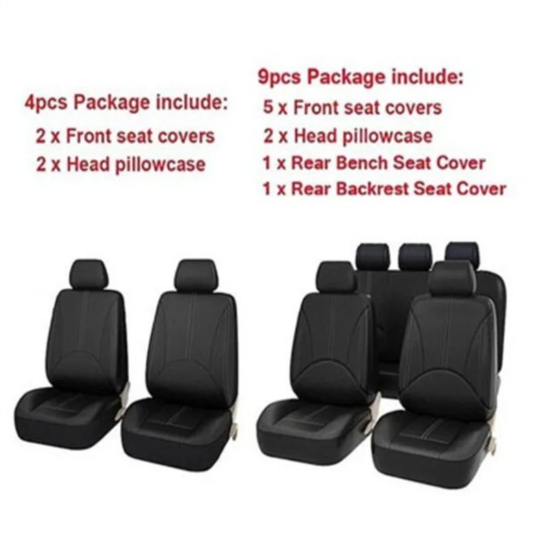 CHUNMU 4 шт/9 шт/набор искусственная кожа Авто универсальные чехлы для сидений