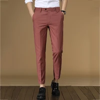casual business men pants ankle length trousers office korean suit pants joker four seasons formal wear streetwear fashion new