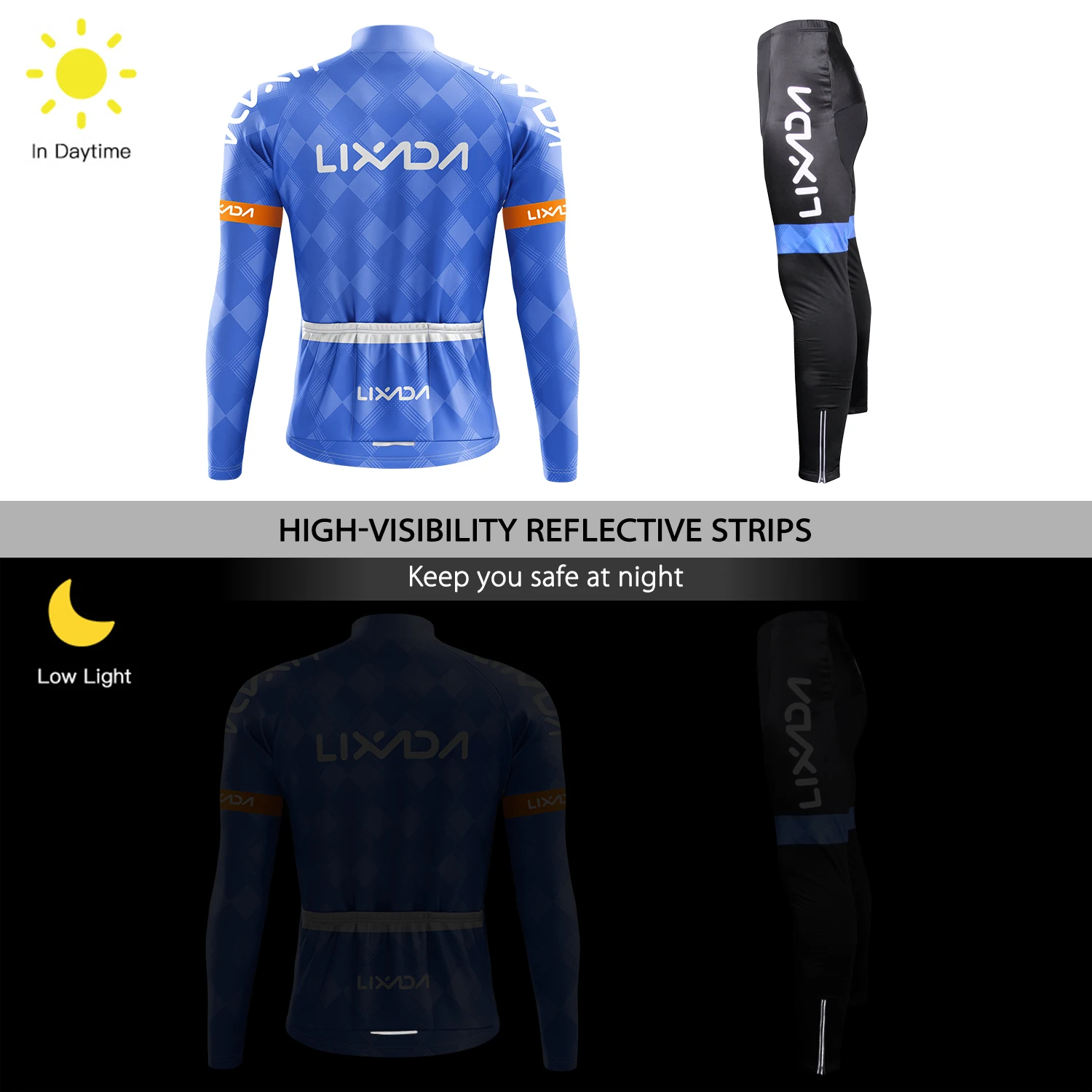 Man Cycling Clothes Set Windproof Long Sleeve Bicycle Jersey 3D Padded Pants Outdoor Running Sports Activewear Sportswear | Спорт и