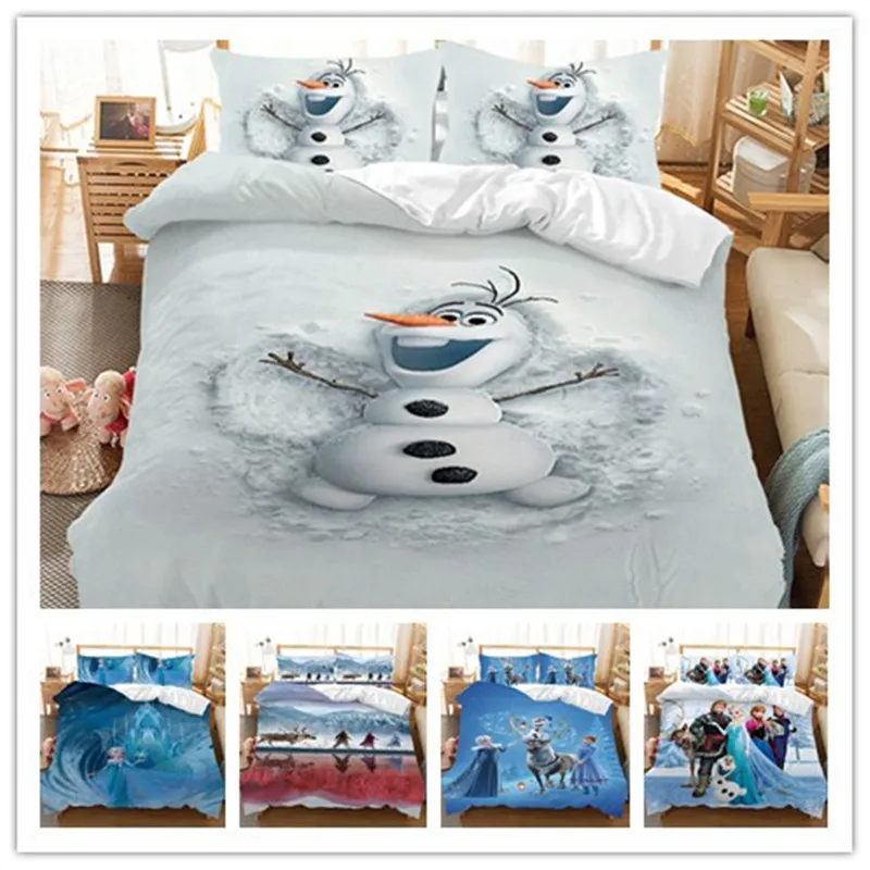 

3D print disney Princess Anna Elsa Olsa Bedding Set Queen King Size Frozen Bed Set Duvet Cover PillowCase Comforter Bedding Set