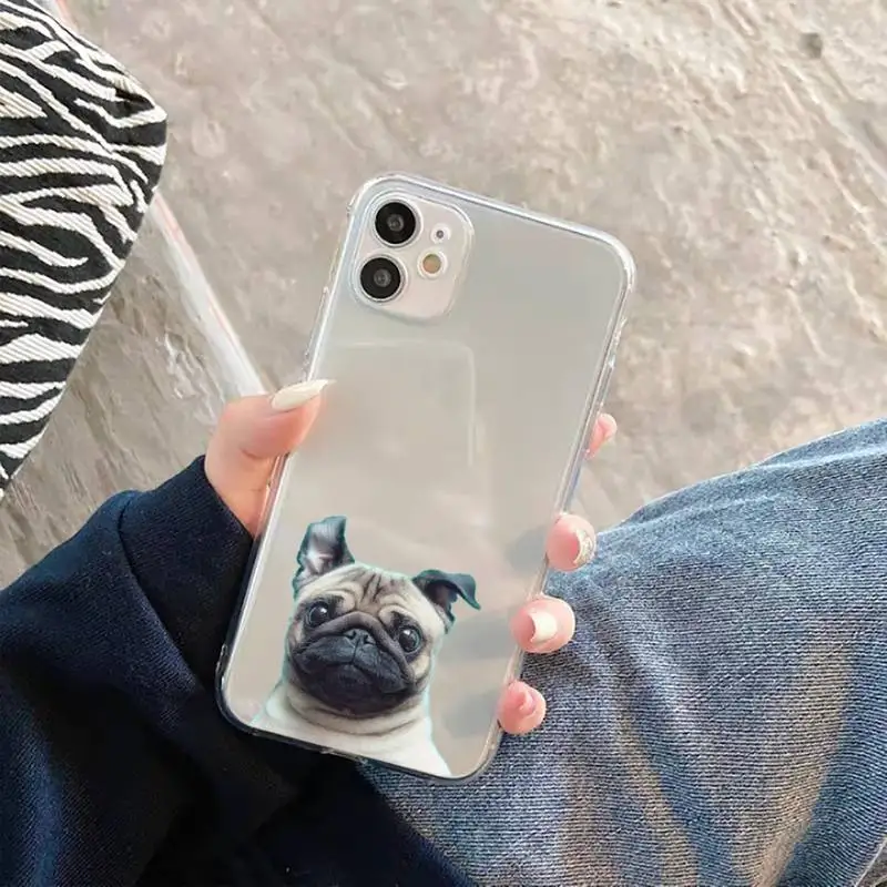 

Pug Dog French Bulldog Phone Case Transparent for iPhone 12 11 mini pro XS MAX 6 6S 8 7 Plus X 5S SE 2020 XR