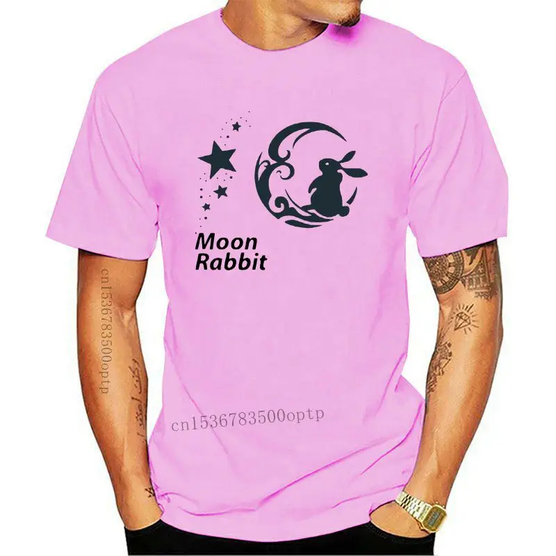 

Мужская футболка Moon Rabbit, Классическая футболка с принтом, футболки, Топ
