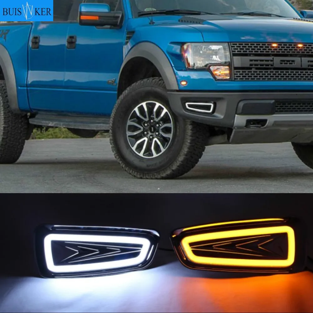 Luz LED de circulación diurna DRL para Ford Raptor, faro antiniebla delantero para modelo F150, 2010, 2011, 2012, 2013, 2014, 2015, 2 unidades